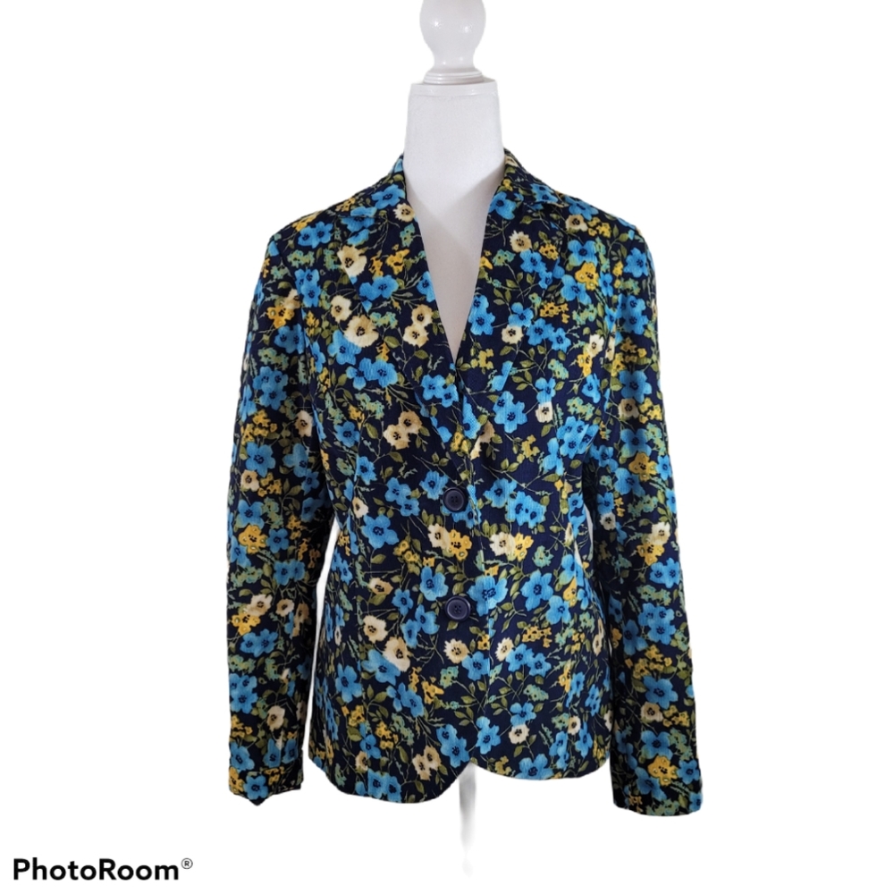Liz Claiborne floral corduroy blazer size medium